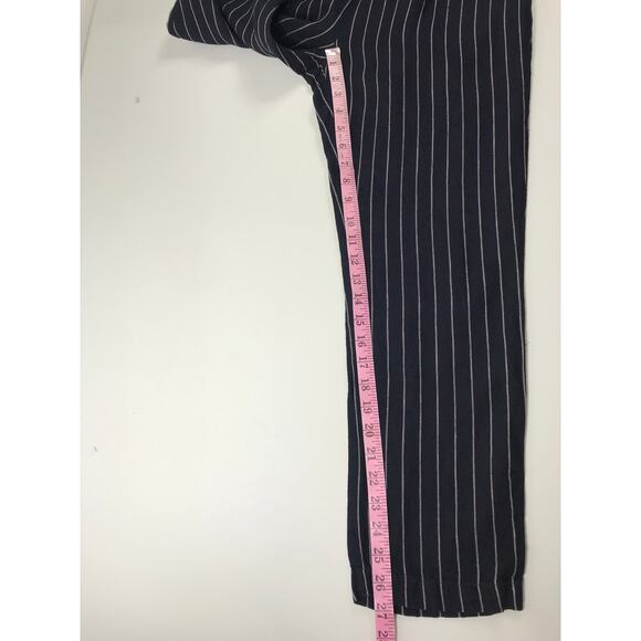 Alex Mill Womens 2 Boy Pants Blue Tan Stripe 100% Linen Lightweight Airy Coastal - Picture 9 of 9